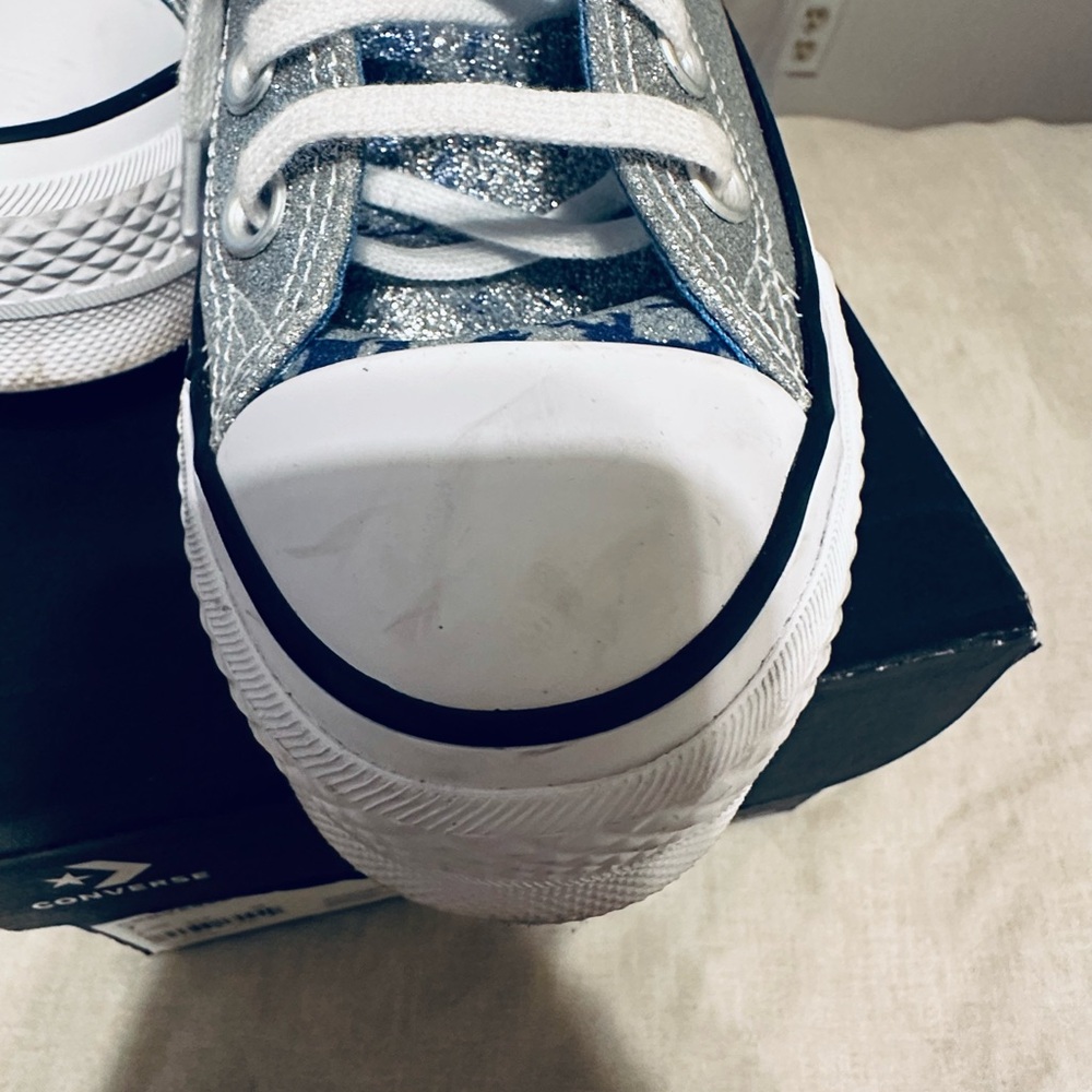 Converse Women's Sparkling Blue Sneakers - Picture 6 of 8